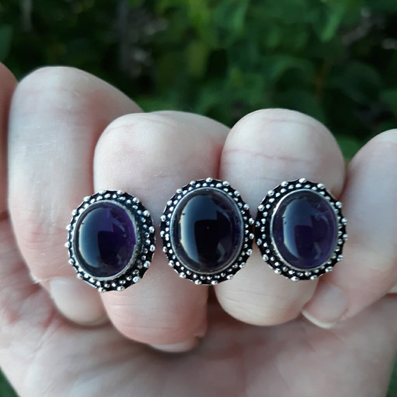 New Amethyst Adjustable 925 Silver Knuckle Ring. - Picture 2 of 7
